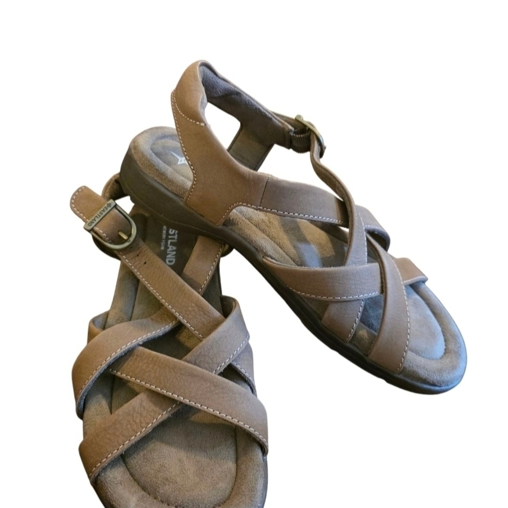 🆕️ Eastland Women's Back Strap Sandals, Brown/Tan, Size 8